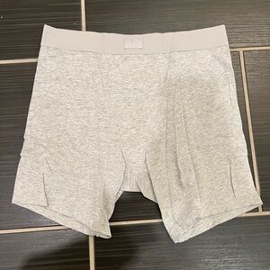 SKIMS Light Gray Ribbed Boxer Shorts
